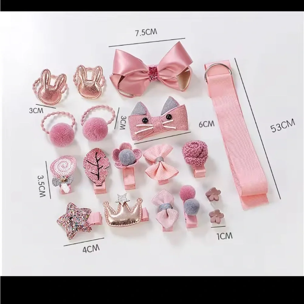 Kids Hair Accessories Gift Set - Pink and Blue 0213